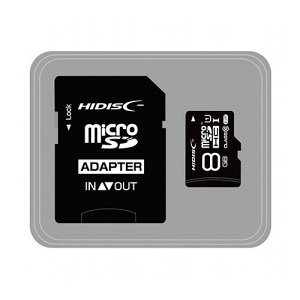 HIDISC microSDHCカード 8GB CLASS10 UHS-1対応 高速転送 Read70 SD変換アダプタ付き HDMCSDH8GCL10JP3(代引不可)【メール便配送】