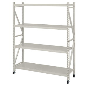 オープンラック キャスター付 4段 幅129 奥行40.5 高さ157 スチールラック シェルフ ディスプレイラック(代引不可)【送料無料】