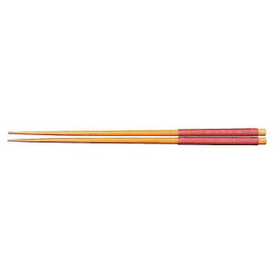 丸十 木製 糸巻き菜箸 赤 454221