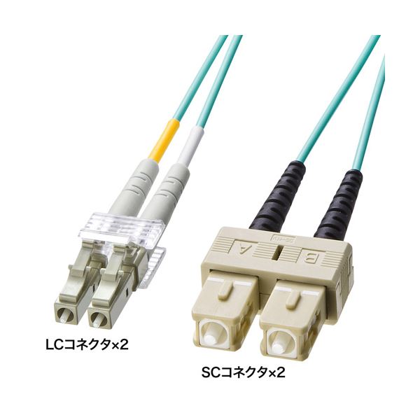 10GBASE-SR／SW規格に対応、10ギガ伝送のOM3光ファイバケーブル。 サンワサプライ OM3光ファイバケーブル HKB-OM3LCSC-10L