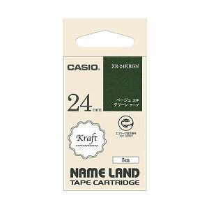 �J�V�I NAME LAND�N���t�g�e�[�v 24mm×5m �O���[��/�x�[�W������ XR-24KRGN 1��