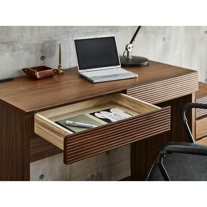 楽天市場】デスク（ウォルナット） 幅約105cm [完成品］【代引不可 
