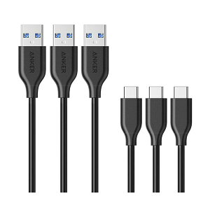アンカージャパン ANKER PowerLine USB-C&USB-A 3.0 ケーブル 0.9m ブラック B81630131パック(3本)