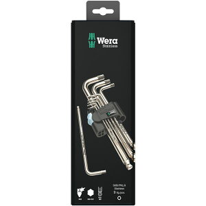 WERA ���F�� 9�{�g Hex-Plus �X�e�����X�� �{�[���|�C���g�t L�^ �Z�p�_ �����` �z���_�[�t 073544 �H�� �c�[�� DIY ��ƍH��