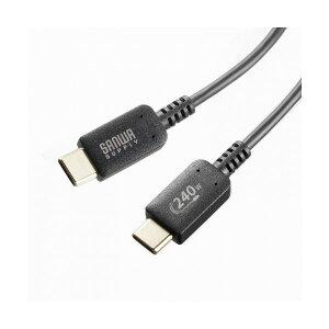 �T�����T�v���C USB2.0 Type-C PD240W�Ή� �P�[�u�� �u���b�N 1m�iRoHS�w��10�����j KU-CCPE10 1�{