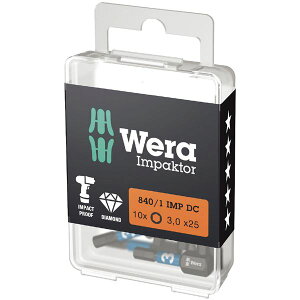 WERA ���F�� 10�� ����6.35mm Hex-Plus �w�b�N�X�v���X �_�C�������h�R�[�e�B���O�h���C�o�[�r�b�g �n��T�C�Y3 �S��25mm 057603