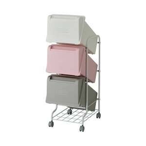 リス 多段式ダストボックス Nコンテナスタイル5 CS5-60 3段 21L/段 ミックス7(ホワイト・ピンク・ミディアムグレー)GCON171 1台
