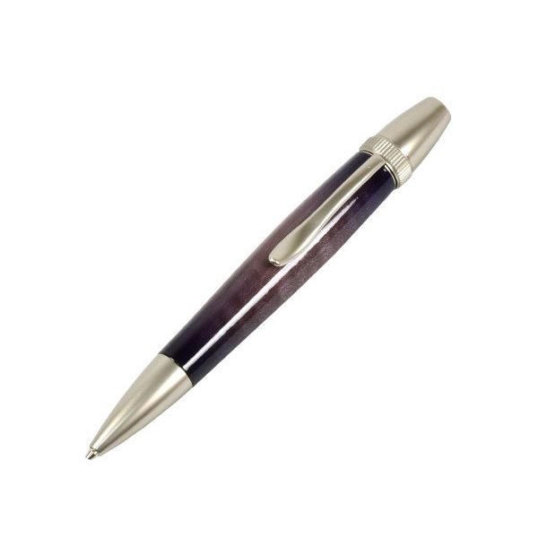 日本製 Air Brush Wood Pen キャンディカラー ボールペン(ギター塗装)【パーカータイプ/芯：0.7mm】Purple/カーリーメイプル (代引不可)：リコメン堂