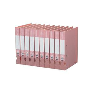 (まとめ) TANOSEE Dリングファイル(再生PP表紙) A4タテ 2穴 300枚収容 背幅43mm ピンク 1セット(10冊) 【×2セット】 (代引不可)