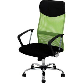 デスクチェア(椅子)/メッシュバックチェアー ガス圧昇降機能/肘掛け/キャスター付き HF-98GR グリーン（緑）【組立品】 (代引不可)