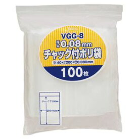 (まとめ) ジャパックス チャック付ポリ袋 ヨコ140×タテ200×厚み0.08mm VGG-8 1パック(100枚) 【×5セット】 (代引不可)