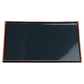 尺3 布目盆/トレー 【黒天朱SL】 393mm×286mm×16mm 日本製 〔和食 レストラン 居酒屋 店舗 お店〕 (代引不可)