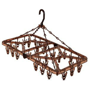 洗濯物干し 洗濯ハンガー 約幅30cm 32ピンチ ブラウン 20個セット ストロング角ハンガー 洗濯用品 ランドリー用品 (代引不可)