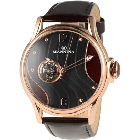 MANNINA(マンニーナ) 腕時計 MNN004-05 メンズ 正規輸入品 ブラウン（文字盤：ブラック×ブラウン） (代引不可)