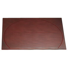 尺3 乱引半月卓上敷盆/トレー 【溜】 387×317×6mm 日本製 〔和食 レストラン 居酒屋 店舗 お店〕 (代引不可)