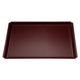 尺5 木瓜長角盆/トレー 【溜毘沙門天裏黒塗】 455×339×20mm 日本製 〔和食 レストラン 店舗 お店〕 (代引不可)