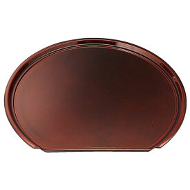 尺3 半月フライト盆/トレー 【溜毘沙門天塗】 393×345×19mm 日本製 〔和食 レストラン 居酒屋 店舗 お店〕 (代引不可)