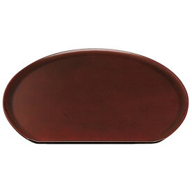 尺2 浪漫半月盆/トレー 【溜毘沙門天 A】 360×310×10mm 日本製 〔和食 レストラン 居酒屋 店舗 お店〕 (代引不可)