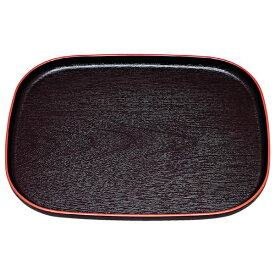 尺3 大寿木目小判盆/トレー 【黒天朱SL】 390mm×294mm×23mm 日本製 〔和食 レストラン 居酒屋 店舗 お店〕 (代引不可)