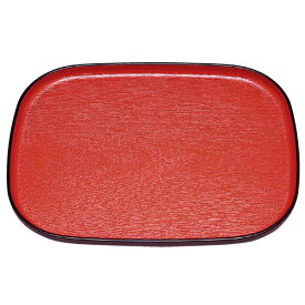 尺3 大寿木目小判盆/トレー 【朱天黒】 390mm×294mm×23mm 日本製 〔和食 レストラン 居酒屋 店舗 お店〕 (代引不可)