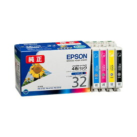 (まとめ) エプソン EPSON インクカートリッジ 4色パック IC4CL32 1箱（4個：各色1個） 【×10セット】 (代引不可)