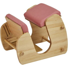 デスクチェア 学習椅子 幅51.5cm ナチュラル×フローラルピンク 木製 合皮 Keepy プロポーションチェア 組立品 猫背 姿勢 (代引不可)