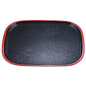尺3 オーバル布目盆/トレー 【黒天朱SL】 390mmmm×295mmmm×16mm 日本製 〔和食 レストラン 居酒屋 店舗 お店〕 (代引不可)