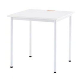 SHシンプルテーブル W700×D700mm ホワイト/キャップ3個付（オレンジ・グリーン・ホワイト）【お客様組立品】 (代引不可)