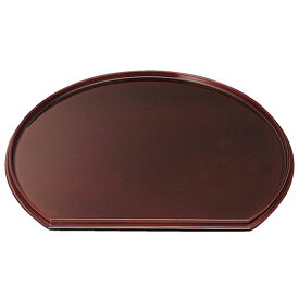 尺5 新半月両面盆/トレー 【溜毘沙門天/黒天朱】 457×392×16mm 日本製 〔和食 レストラン 居酒屋 店舗 お店〕 (代引不可)