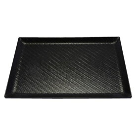 尺3 利休アジロ盆/トレー 【黒SL】 389mm×287mm×21mm 日本製 〔和食 レストラン 居酒屋 店舗 お店〕 (代引不可)