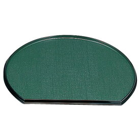 尺3 耐熱半月両面盆/トレー 【グリーン布目/朱石目】 398×345×19mm 日本製 食洗機対応 〔和食 レストラン 居酒屋 店舗 お店〕 (代引不可)