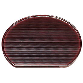 尺2 乱引半月盆/トレー 【溜】 360mm×319mm×11mm 日本製 〔和食 レストラン 居酒屋 店舗 お店〕 (代引不可)