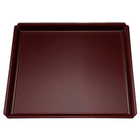 尺1 角木瓜盆/トレー 【溜毘沙門天裏黒塗】 335×335×22mm 日本製 〔和食 レストラン 居酒屋 店舗 お店〕 (代引不可)