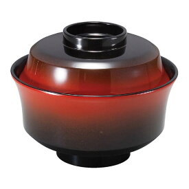 新4寸新 天竜寺椀/お椀 【朱/黒ぼかし TA】 直径121×高さ99(66)mm 日本製 食洗機対応 〔和食 レストラン 店舗 お店〕 (代引不可)