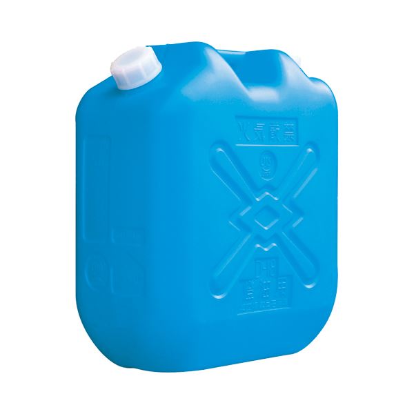 (まとめ) 土井金属 灯油缶 18L ブルー 1個   (代引不可)