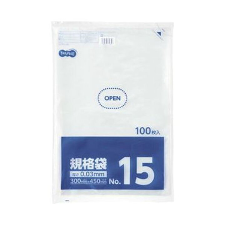 楽天市場】（まとめ）TANOSEE 規格袋 15号0.03×300×450mm 1セット 