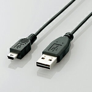 [ELECOM(�G���R��)] ���ʑ}��USB�P�[�u��(A-miniB) U2C-DMB02BK(������s��)