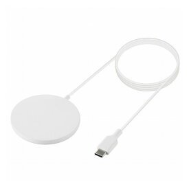 エレコム ELECOM ワイヤレス充電器 7.5W マグネット内蔵 卓上 ケーブル一体型 iPhone Airpods 1m ホワイト W-MA02WH(代引不可)【送料無料】【メール便（ネコポス）】