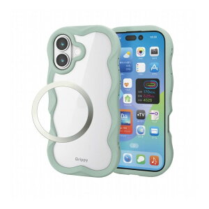 �G���R�� ELECOM iPhone 17 �P�[�X �n�C�u���b�h �Ռ��z�� ���C�z���Ή����^���X�e�b�J�[�t �X�g���b�v�z�[���t �X�g���b�v�z�[���V�[�g�t �w�ʃN���A Grippy �O���[�� PM-A25AFCWAVEGN(����s��)�y��