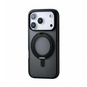 �G���R�� ELECOM iPhone 17 Pro �P�[�X �n�C�u���b�h �Ռ��z�� MAGKEEP ���͋z�����C�����X�[�d�Ή� 360�x��]�X�^���h�t �u���b�N PM-A25CMAGSTBK(����s��)�y���[���֔z���z�y���������z