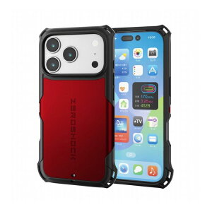 �G���R�� ELECOM iPhone 17 Pro �P�[�X �n�C�u���b�h �Ռ��z�� �X�g���b�v�z�[���t �t�B�����t ZEROSHOCK ���b�h PM-A25CZERORD(����s��)�y���������z