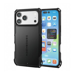 �G���R�� ELECOM iPhone 17 Pro Max �P�[�X �n�C�u���b�h �Ռ��z�� MAGKEEP ���͋z�����C�����X�[�d�Ή� �X�g���b�v�z�[���t �t�B�����t ZEROSHOCK �u���b�N PM-A25DZEROMGBK(����s��)�y���������z