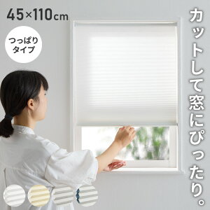 フリーカットハニカム ブラインド 45×110cm シェード 断熱 保温効果 遮光 無地 目隠し フリーサイズ ハニカム 窓回り 仕切り 窓 小窓 省エネ 光漏れ 防寒 冷気遮断 突っ張り棒(代引不可)【送料
