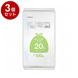 【まとめ買い 単品3個セット】 結びひも付ポリ袋 20L 0.015mm 半透明 100P オルディ株式会社【ポイント10倍】【送料無料】