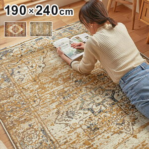 ラグ 190×240cm ウィルトン織り 約12万6千ノット エジプト製 オリエンタル柄 メダリオン柄 おしゃれ ラグ ラグマット カーペット(代引不可)【送料無料】