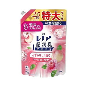 【単品4個セット】 レノア超消臭1weekみずみずしく香るフローラル&ピーチの香りつめかえ用特大サイズ P&Gジャパン(代引不可)【送料無料】