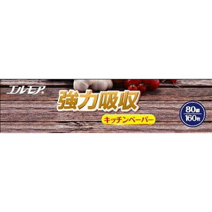 【単品6個セット】 エルモア 強力吸収 キッチンペーパー80組 カミ商事(代引不可)