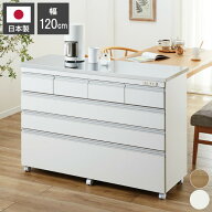 キッチンカウンター 間仕切り ステンレス天板 幅120 完成品 国産 背面化粧仕上げ 鏡面仕上げ 【開梱設置…