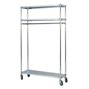 【※法人様限定販売】【燕三条製】 PROFACE ガルバリウムソリッドハンガーラック3段 350×1200×1800 クロムメッキポール スチールラック スチールシェルフ ラック キッチンラック レンジラック(