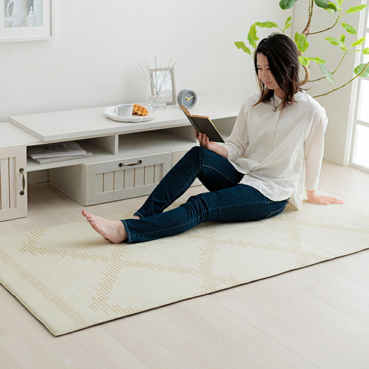 楽天市場】ラグ マット 絨毯 約200×250cm グレー ベニワレン柄 撥水 